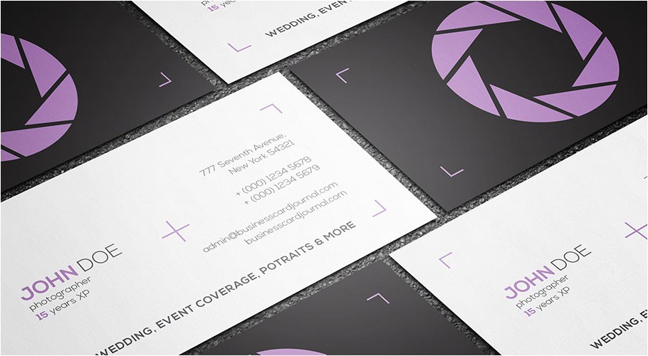 clean minimal photography business card template