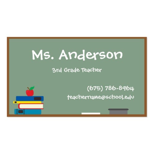 teacher chalkboard business card 240306444843428382