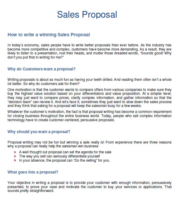 Business for Sale Proposal Template 20 Sample Sales Proposal Templates Pdf Word Psd