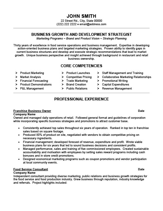 Business Owner Resume Sample 1 Business Owner Resume Sample Franchise Business Owner Resume Template Premium Resume