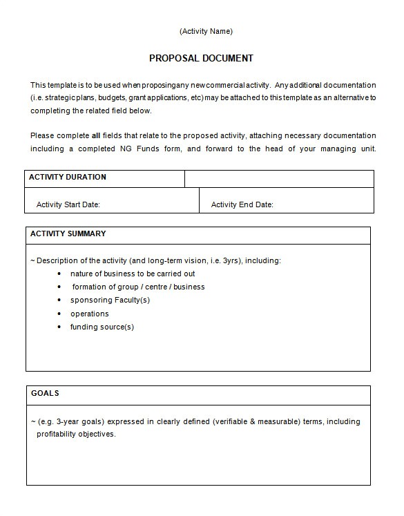 business proposal template sample