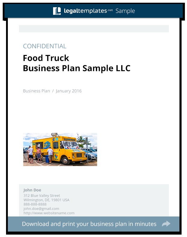 food truck business plan sample