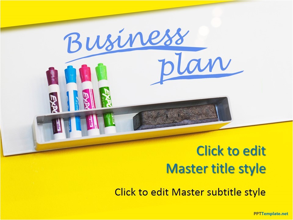 free business plan yellow ppt template