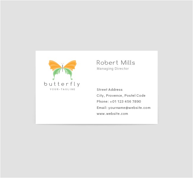110 butterfly logo business card template 2