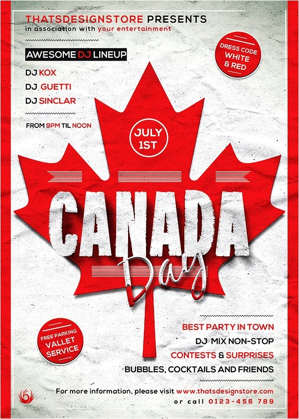 canada day flyer poster template