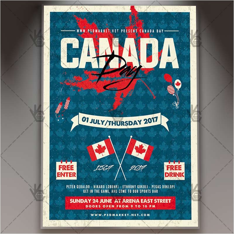 canada day premium flyer psd template