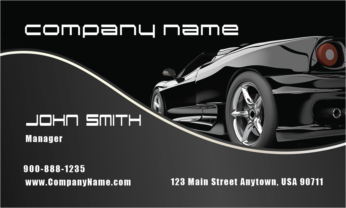 stylish black corvette automotive business card 501021