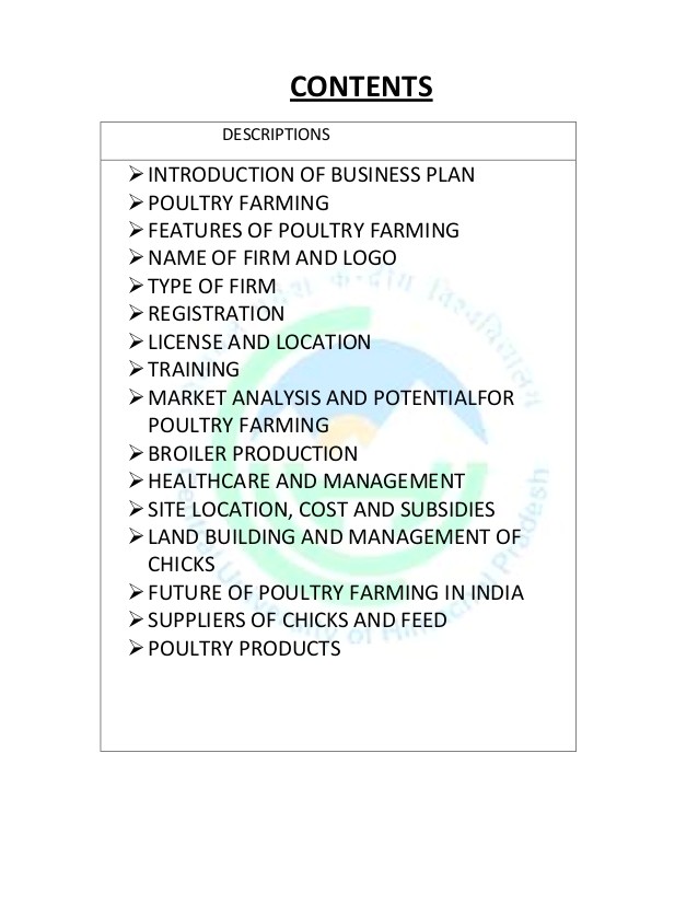 poultry farming business plan sample template