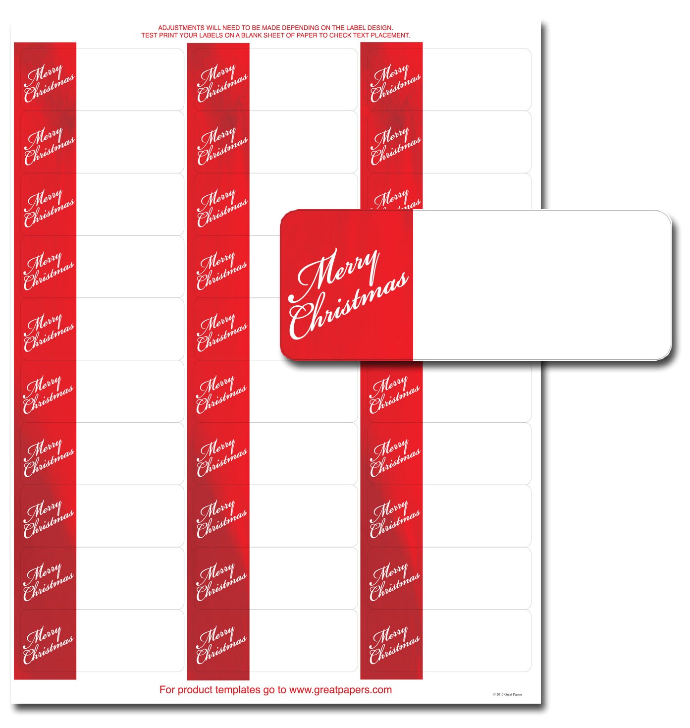 holiday address mailing labels