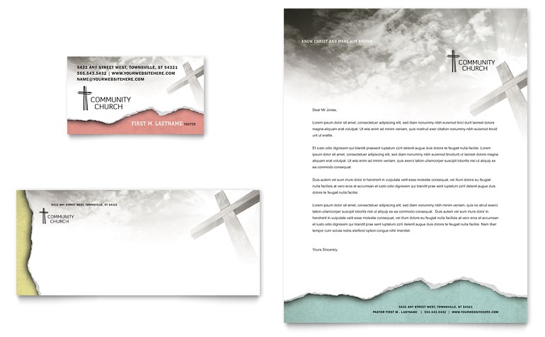 bible church business card letterhead templates ro0140401d