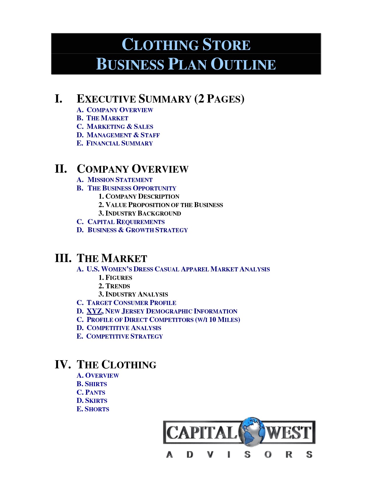 Clothing line business plan pdf picture