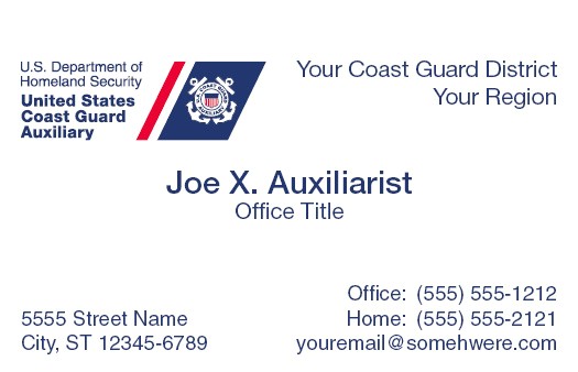 coast guard auxiliary business card template