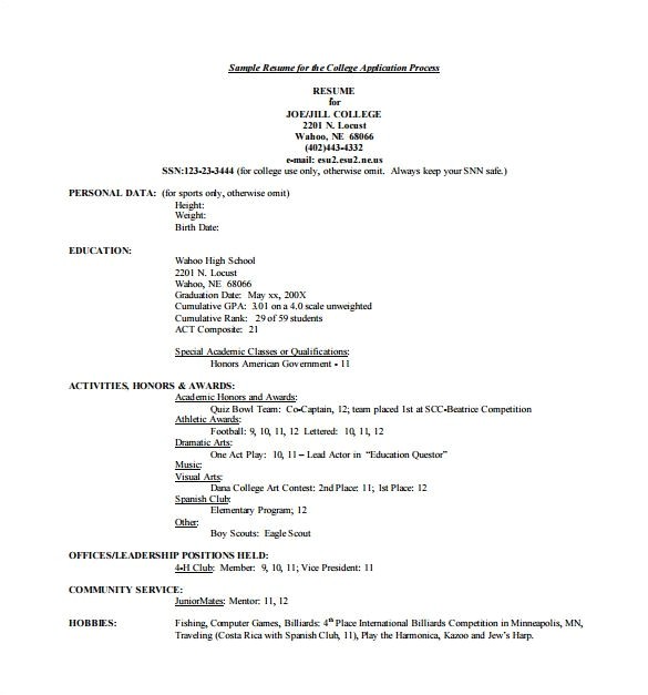 College Admissions Resume Template for Word College Admissions Resume Template Best Resume Collection