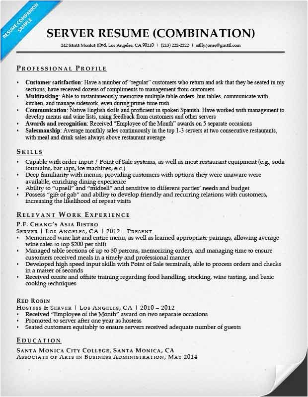 examples of a combination resume