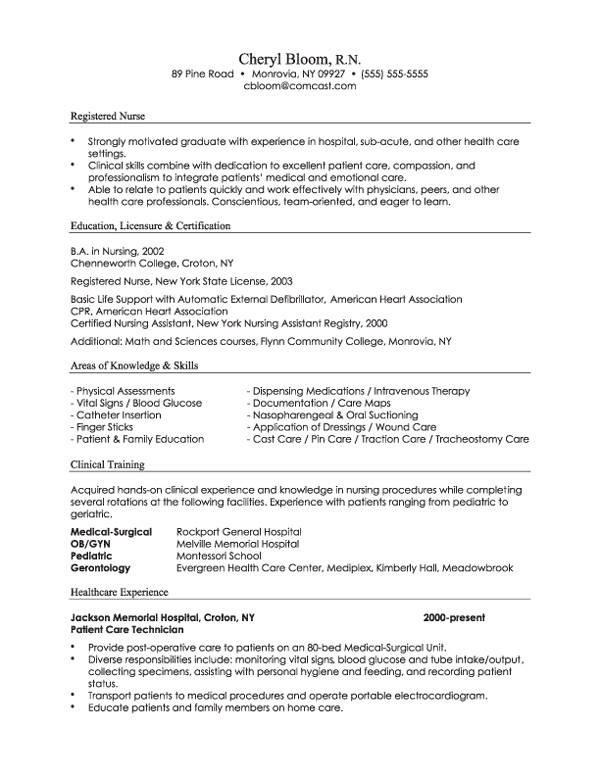 nursing low experience combination resume