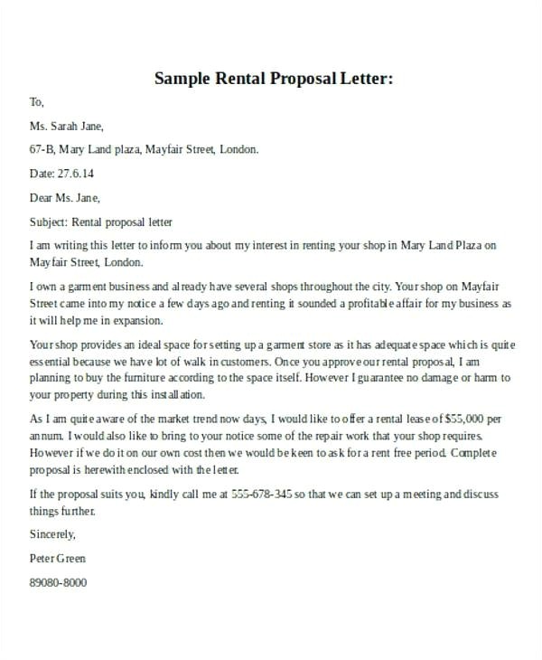 lease proposal template