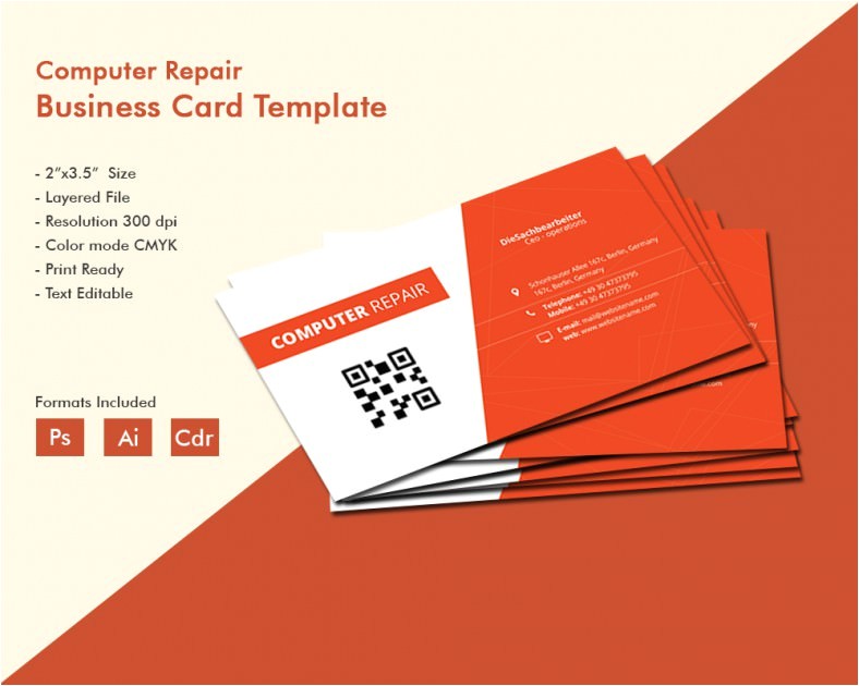 creative computer repair business card template