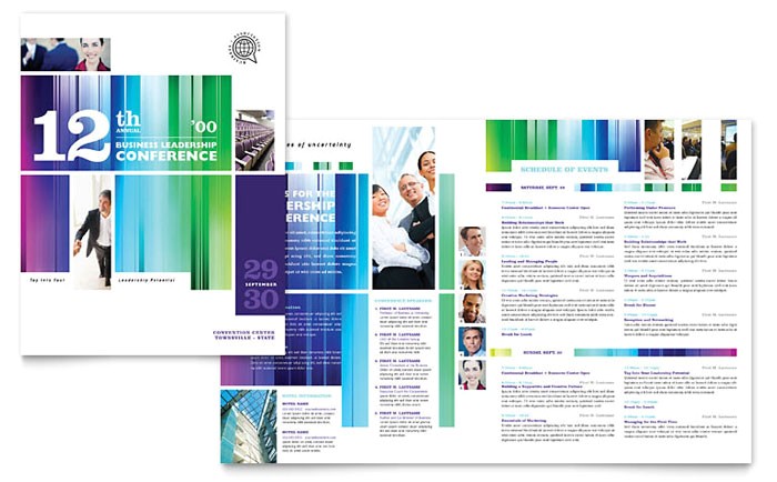 Conference Brochure Template Free Business Leadership Conference Brochure Template Design