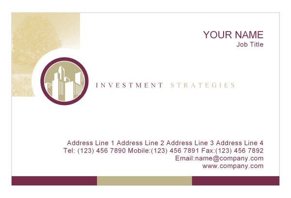 financial planning consulting business card template