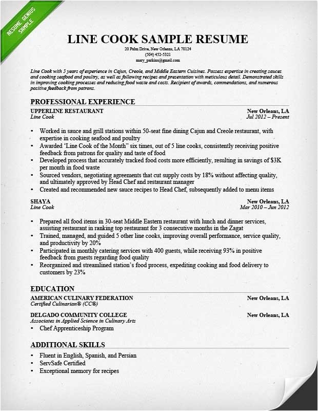 Cook Resume Template Cook Resume Template Resume Builder