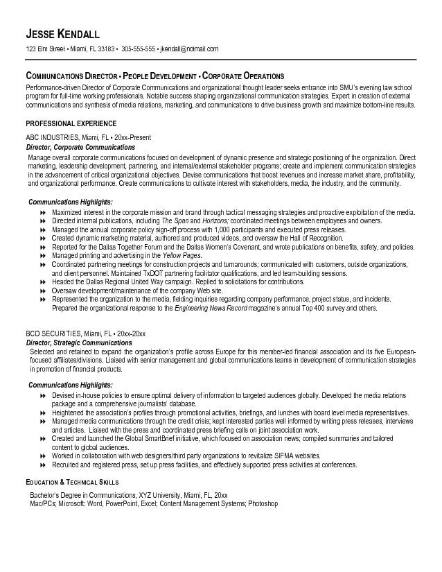 communications manager resume 1814