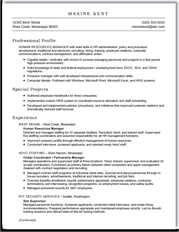 resume format template for word