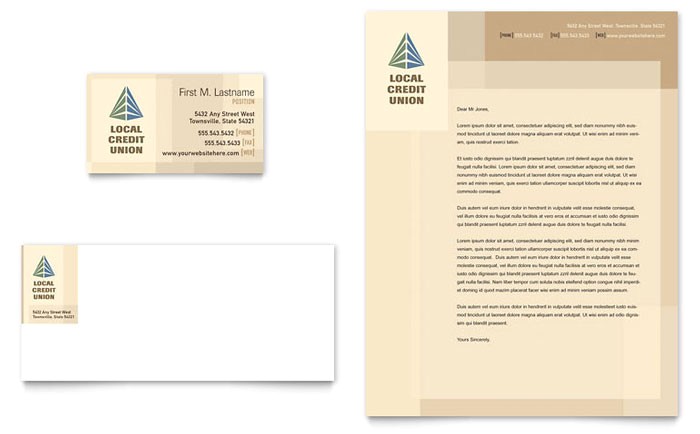 credit union bank business card letterhead template design fn0120401