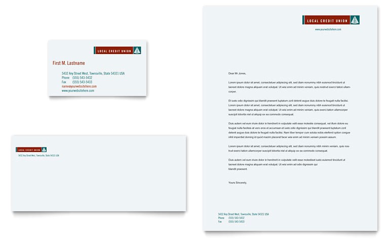 credit union bank business card letterhead templates fn0070401d