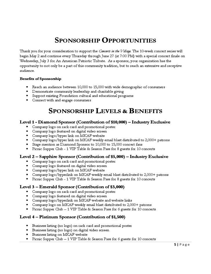 cultural festival sponsorship proposal