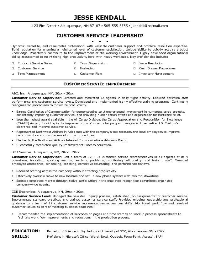 customer service resume