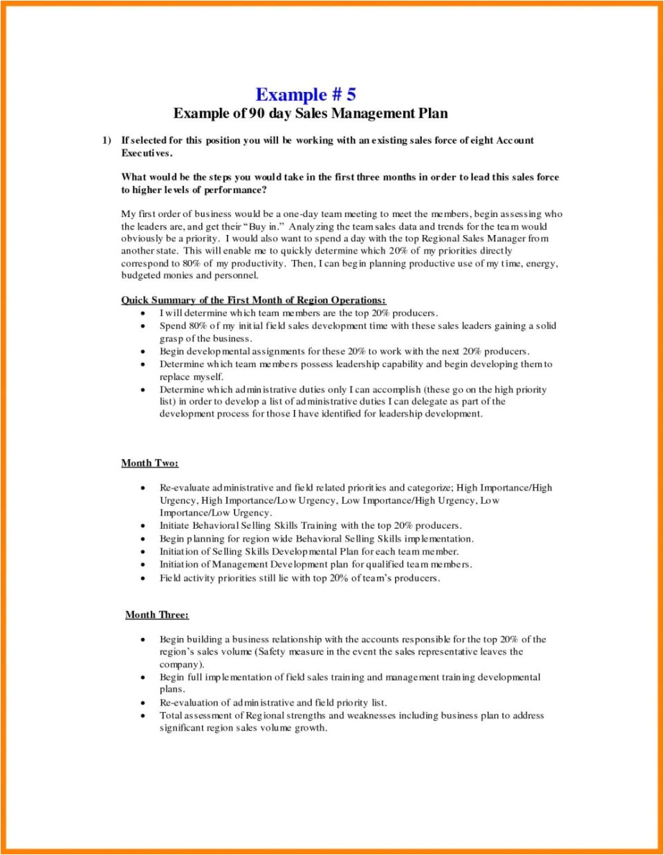 sales business plan template