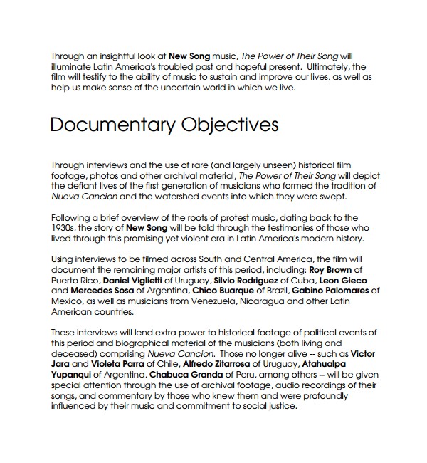 Documentary Film Proposal Template 16 Film Proposal Templates Pdf Word Sample Templates