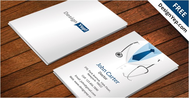 free doctor business card template psd