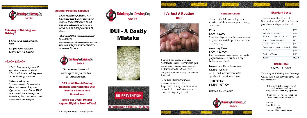 Drinking and Driving Brochure Templates Drinking and Driving org tools Print and Share