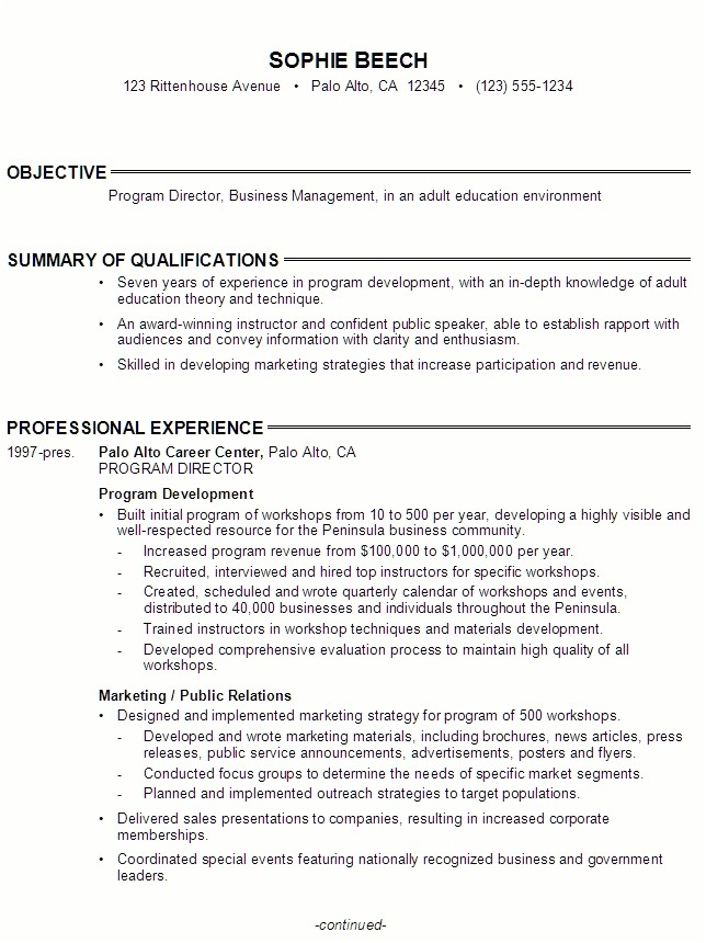 education based resume