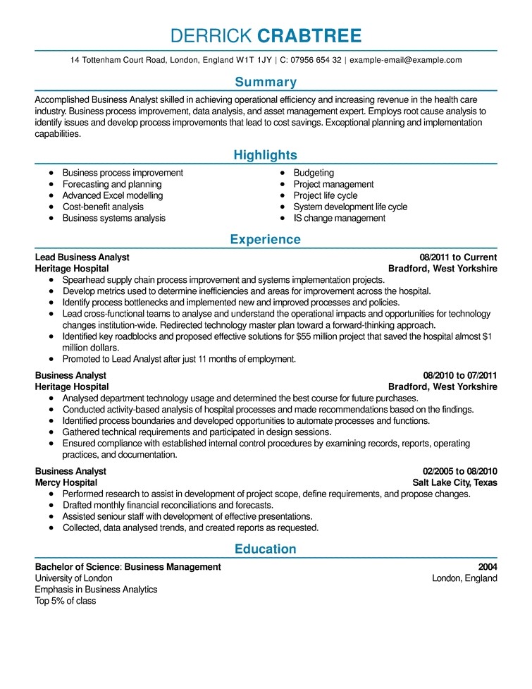 effective resumes examples