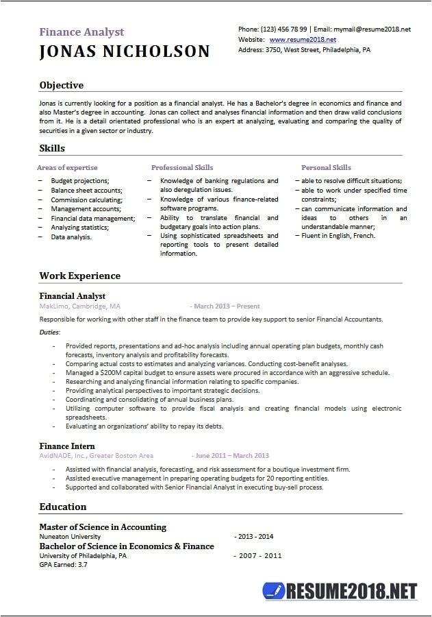 management resume examples 2018