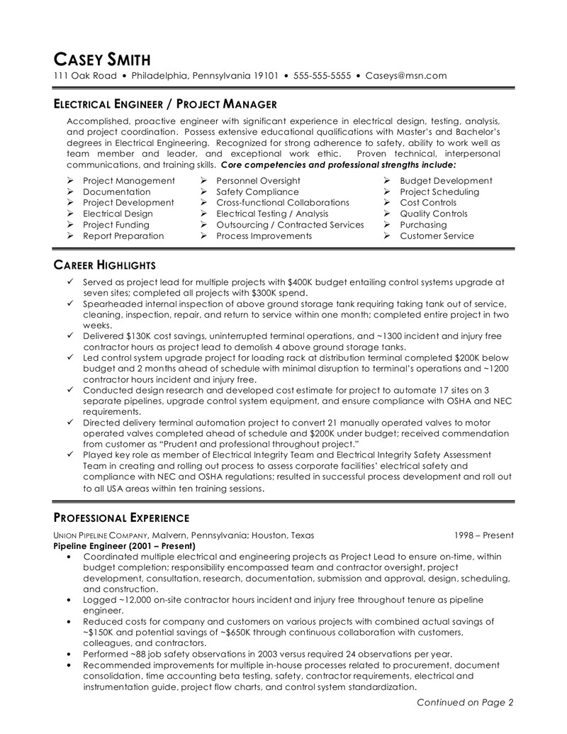 Electrical Engineer Resume Templates Perfect Electrical Engineer Resume Sample 2016 Resume