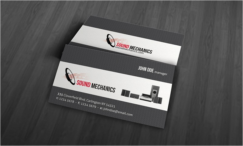 audio electronics business card template