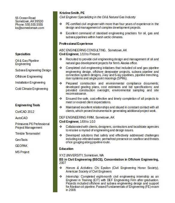 Engineering Resume Templates Word 20 Civil Engineer Resume Templates Pdf Doc Free