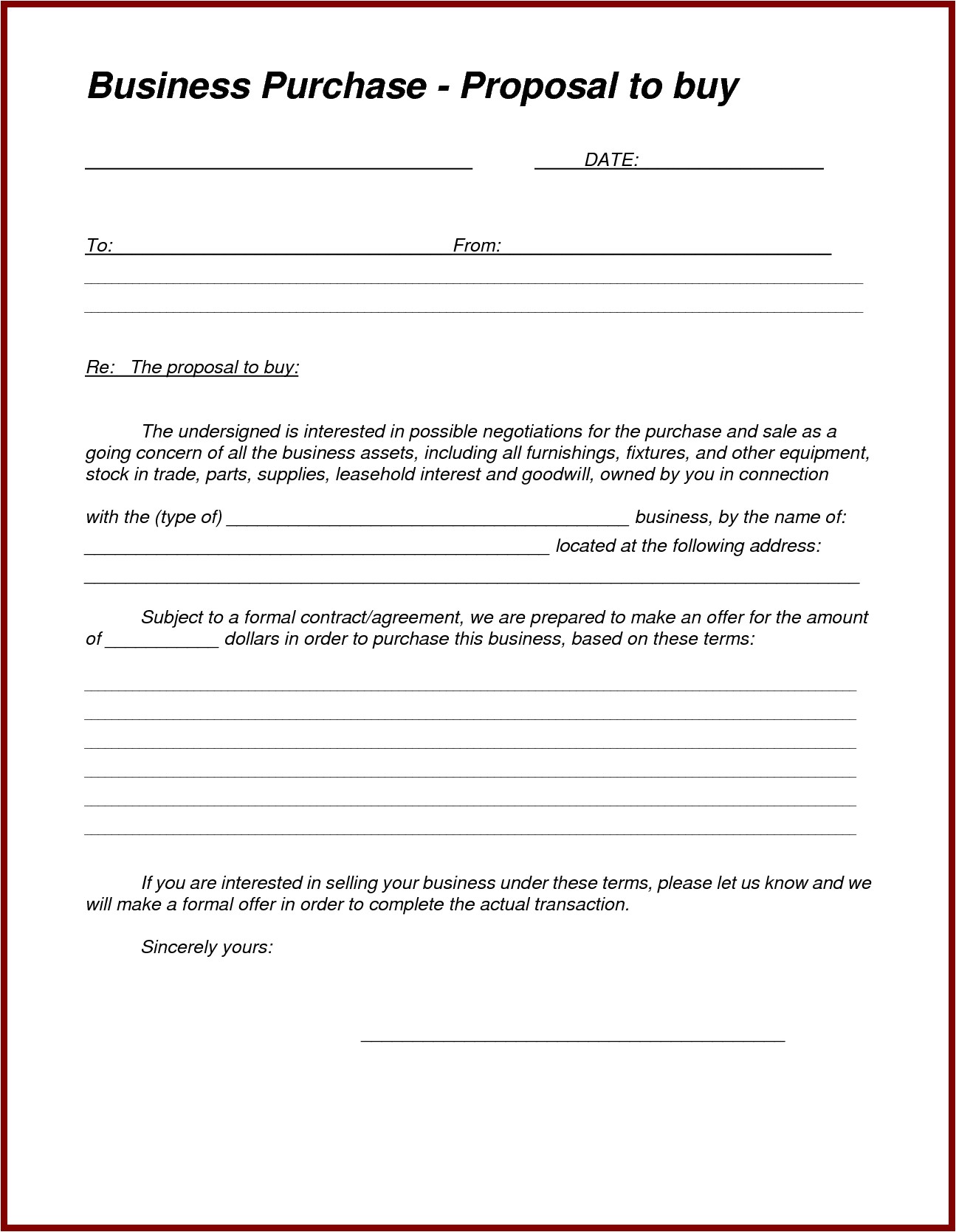 purchase proposal template