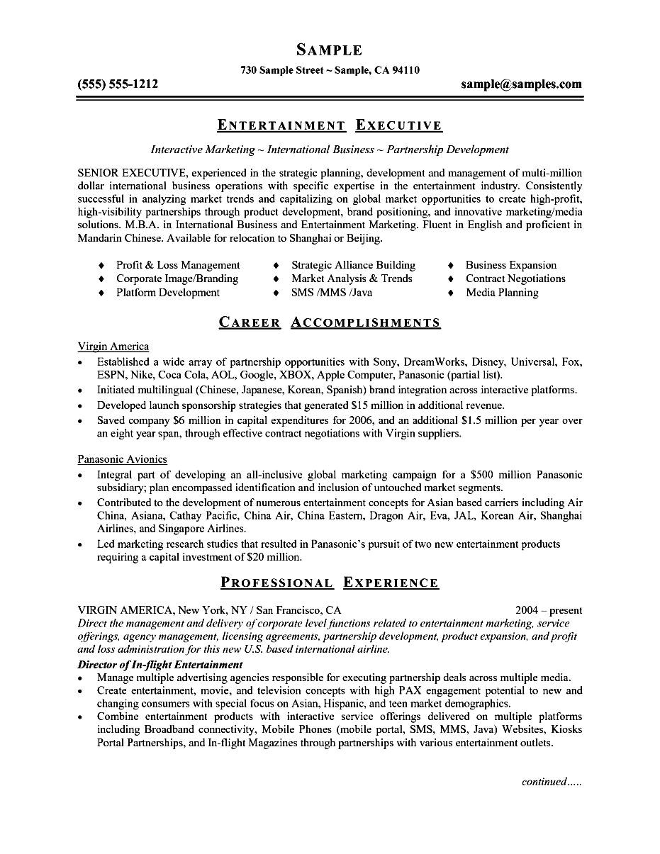 executive resume template word
