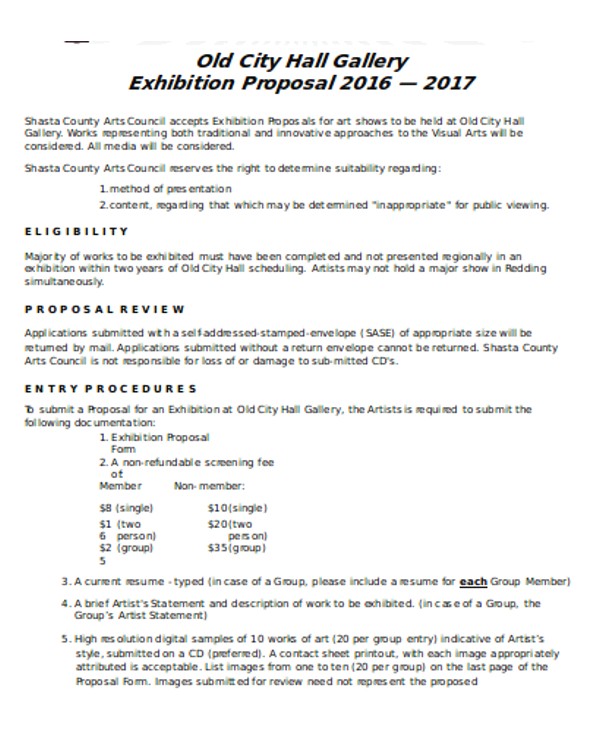 exhibition proposal template