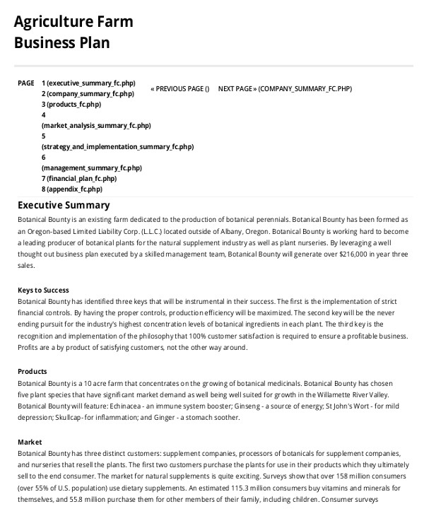 Farm Business Plan Template Pdf Farm Business Plan Template 9 Free Sample Example