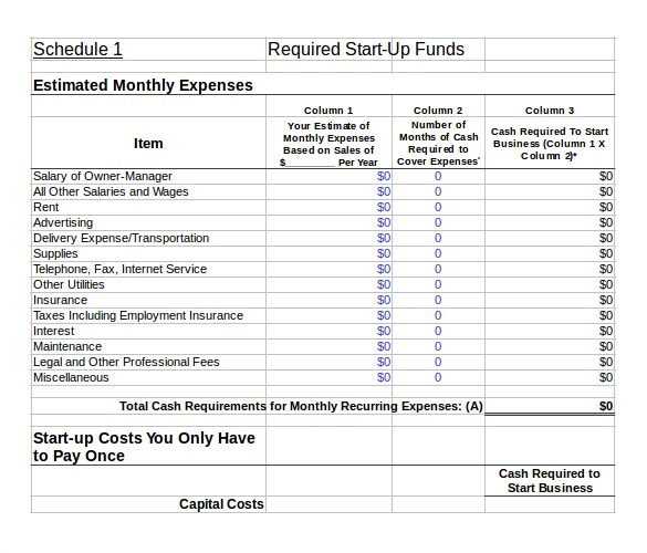 financial plan template example