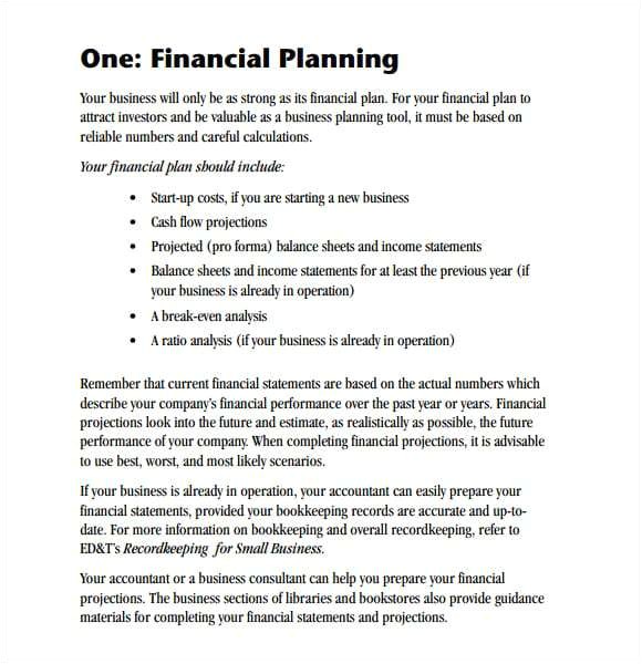 financial plan template excel