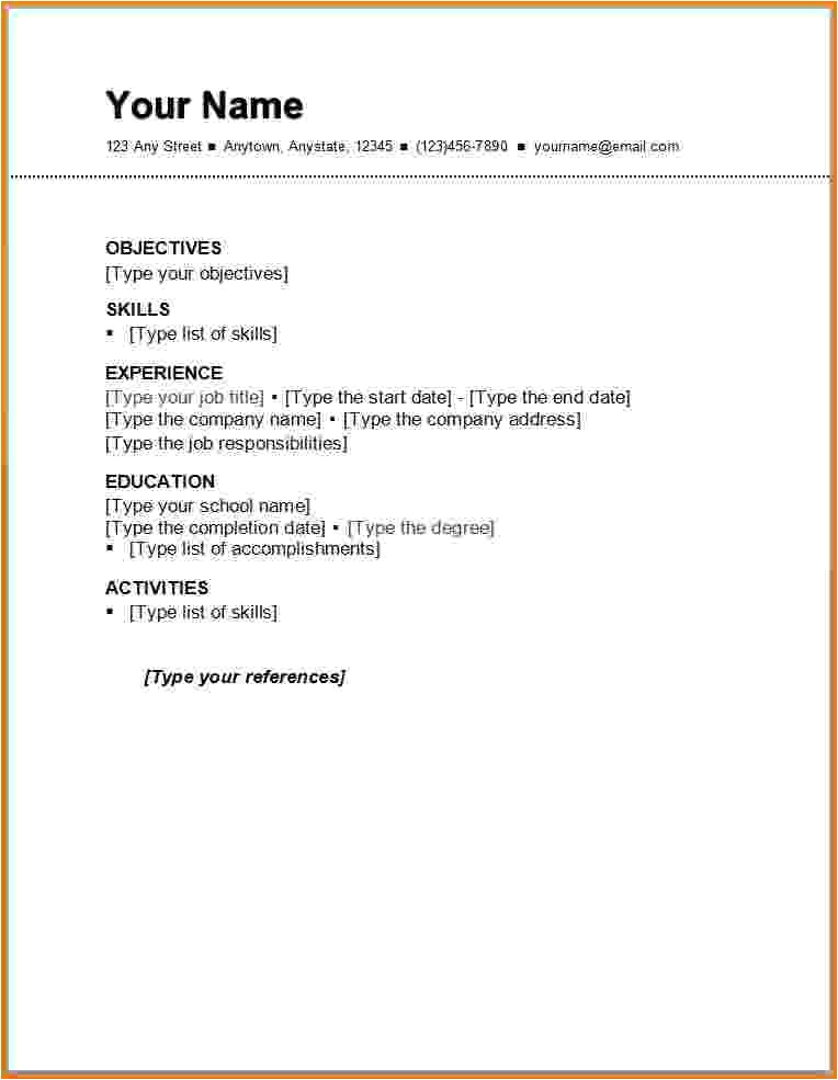 6 first resume template