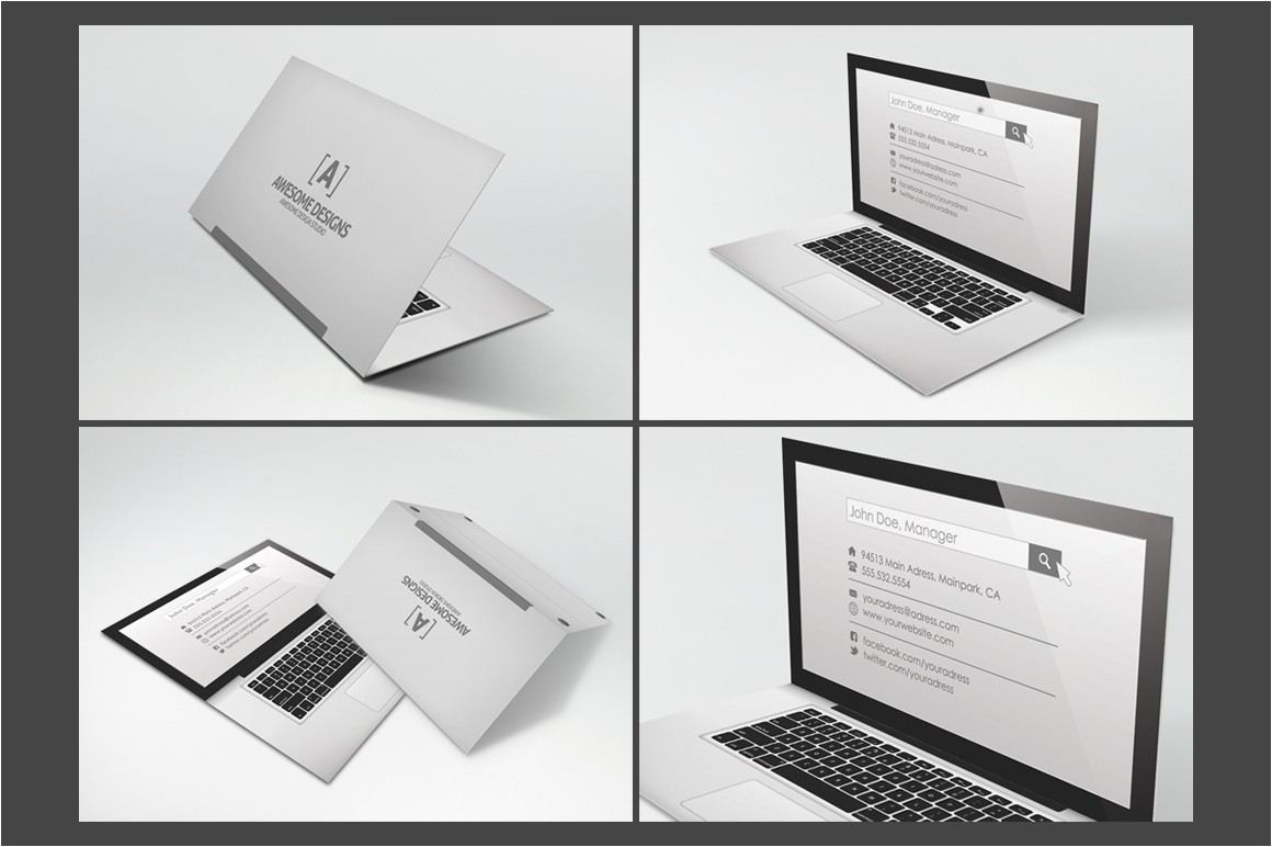 27557 laptop folded business card template