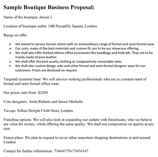 franchise proposal template