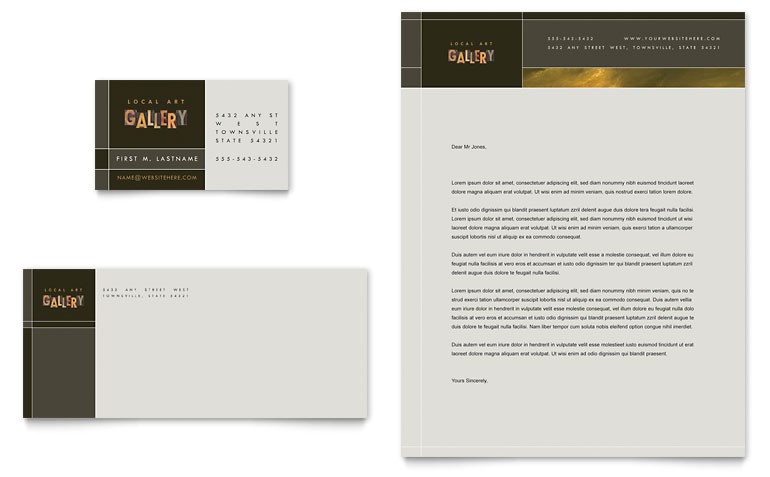 art gallery artist business card letterhead templates ma0050401d